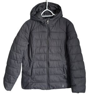 Spyder Gray Puffer Jacket In A Size Large